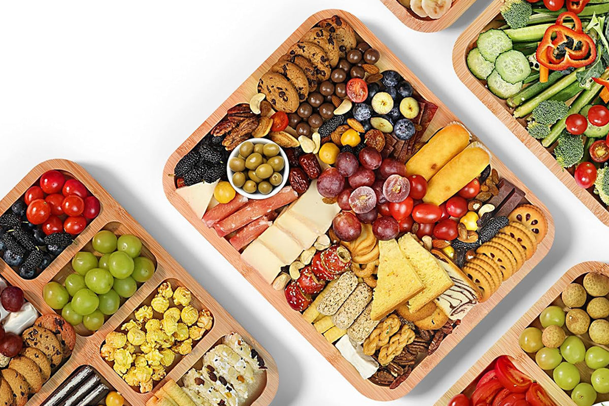 Charcuterie Board with Clear Lid Travel Portable Cheese Board and Cutting Boards