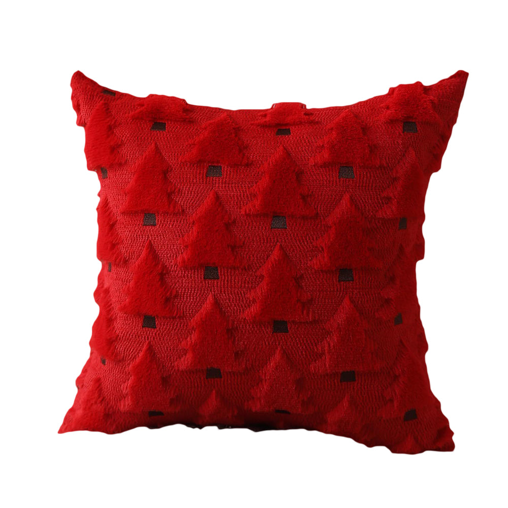 Christmas Pillow Covers 45x45cm Soft Plush Xmas Tree Throw Pillow Cases(No Insert)