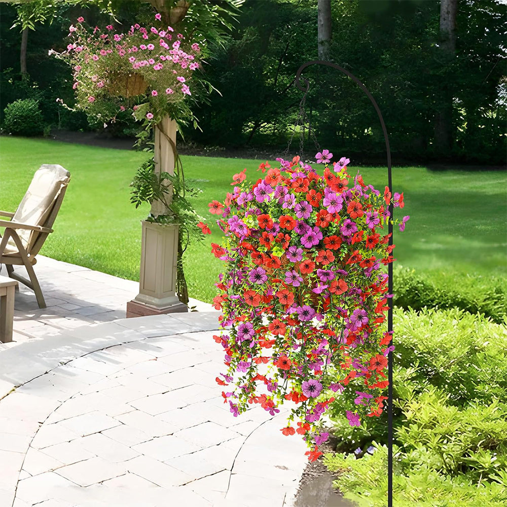 2Pcs Artificial Flowers Outdoor Hanging Faux Floral Decor for Planter Basket Window Box