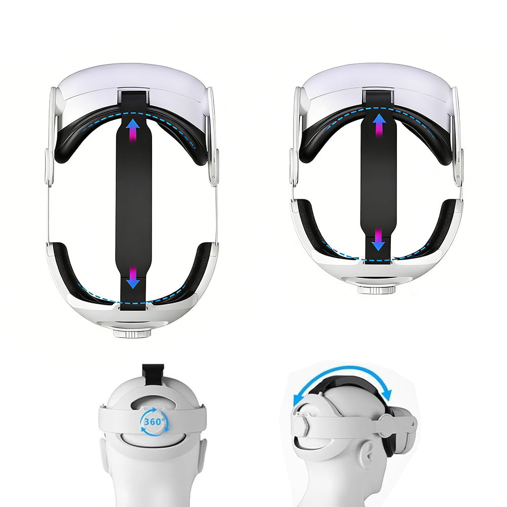Elite Strap for Meta Quest 3 2 3s Adjustable VR Head Strap with Balance Design Comfort Headband