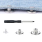 32 Pack Removable Screw Type No Sew Denim Jeans Buttons