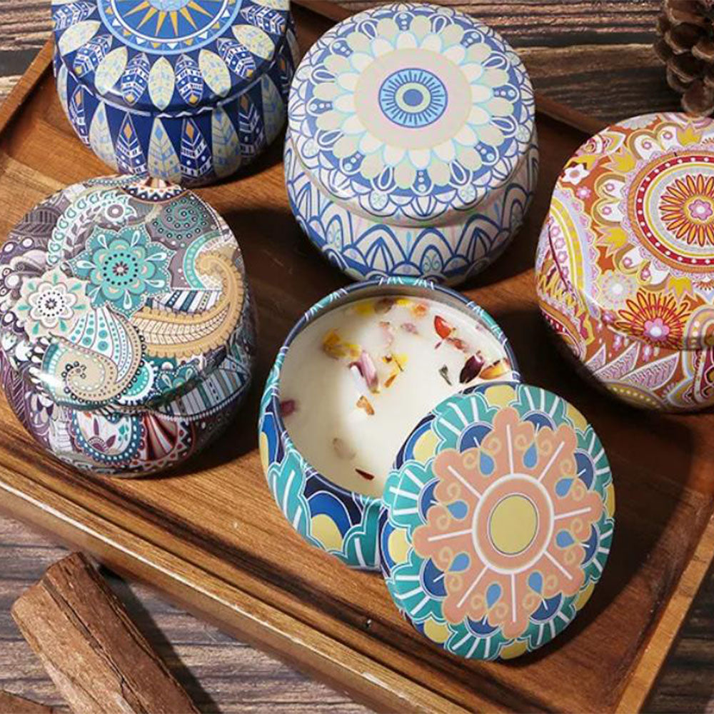 12Pcs Empty Tinplate Candle Box Tins Jars Container for DIY Candle Making