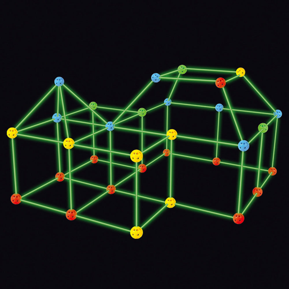 175Pcs Tent Fort Building Kit Glow In The Dark Tent STEM Construction Toy