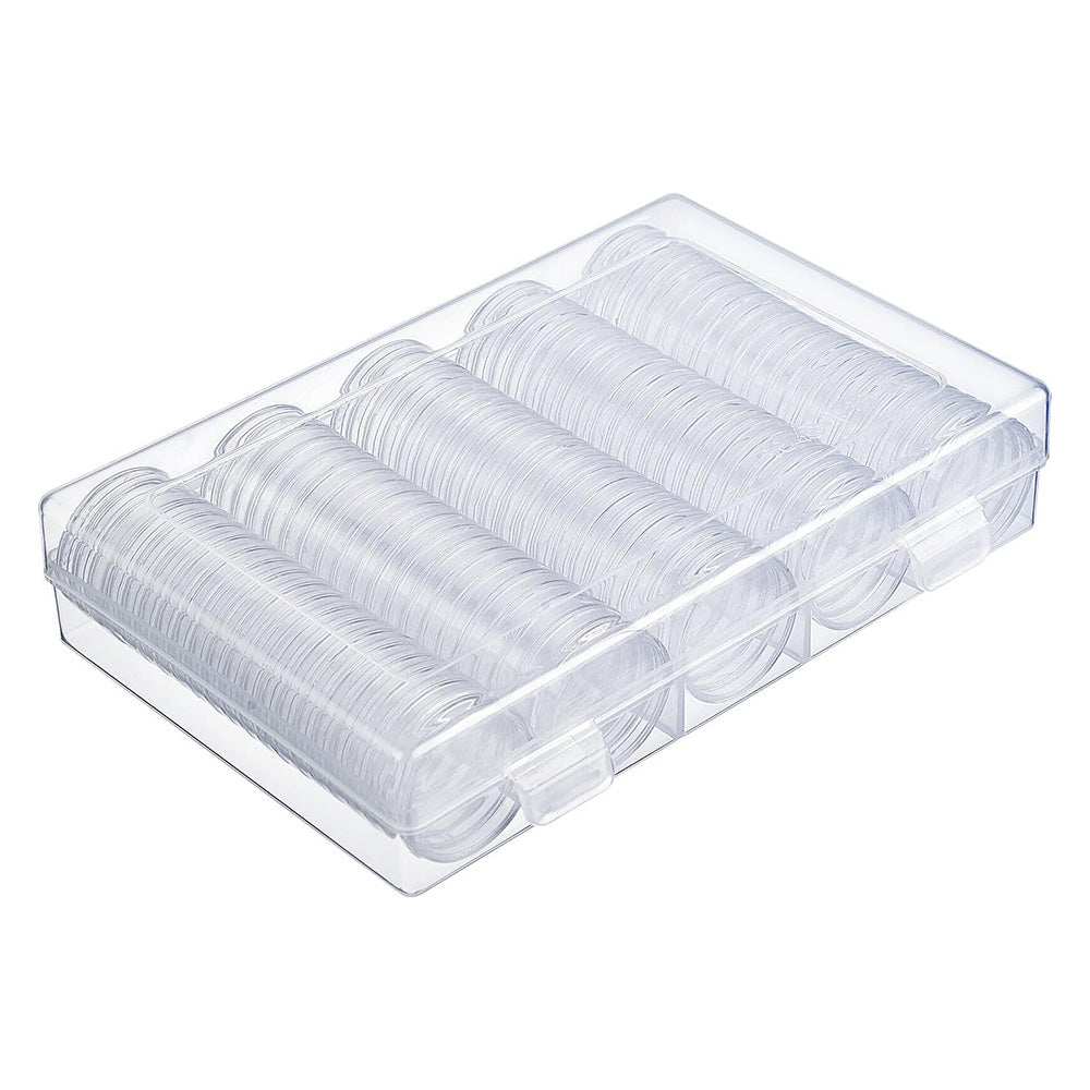 100Pcs 30mm Coin Capsules with EVA Foam Inserts for Coin Collection