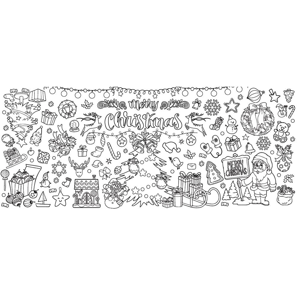 Kids Christmas Table Cloth Decoration Kids DIY Coloring Xmas Tablecloth