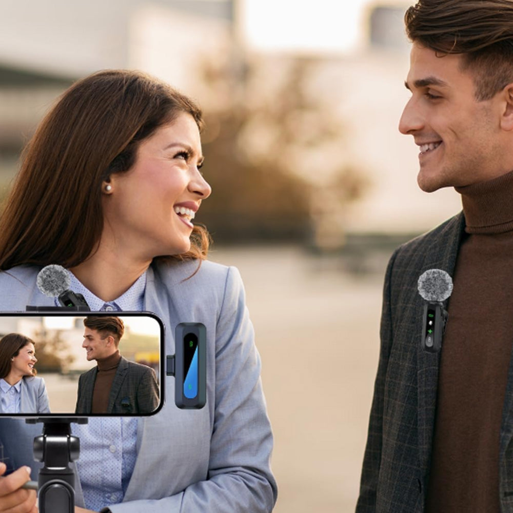 Lavalier Microphone Wireless Mini Mic for Android Apple Phone Tablet PC Video Recording