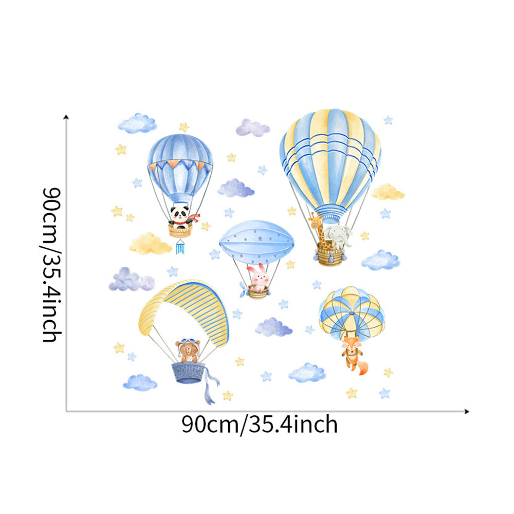 Colorful Hot Air Balloon Cute Animal Wall Stickers