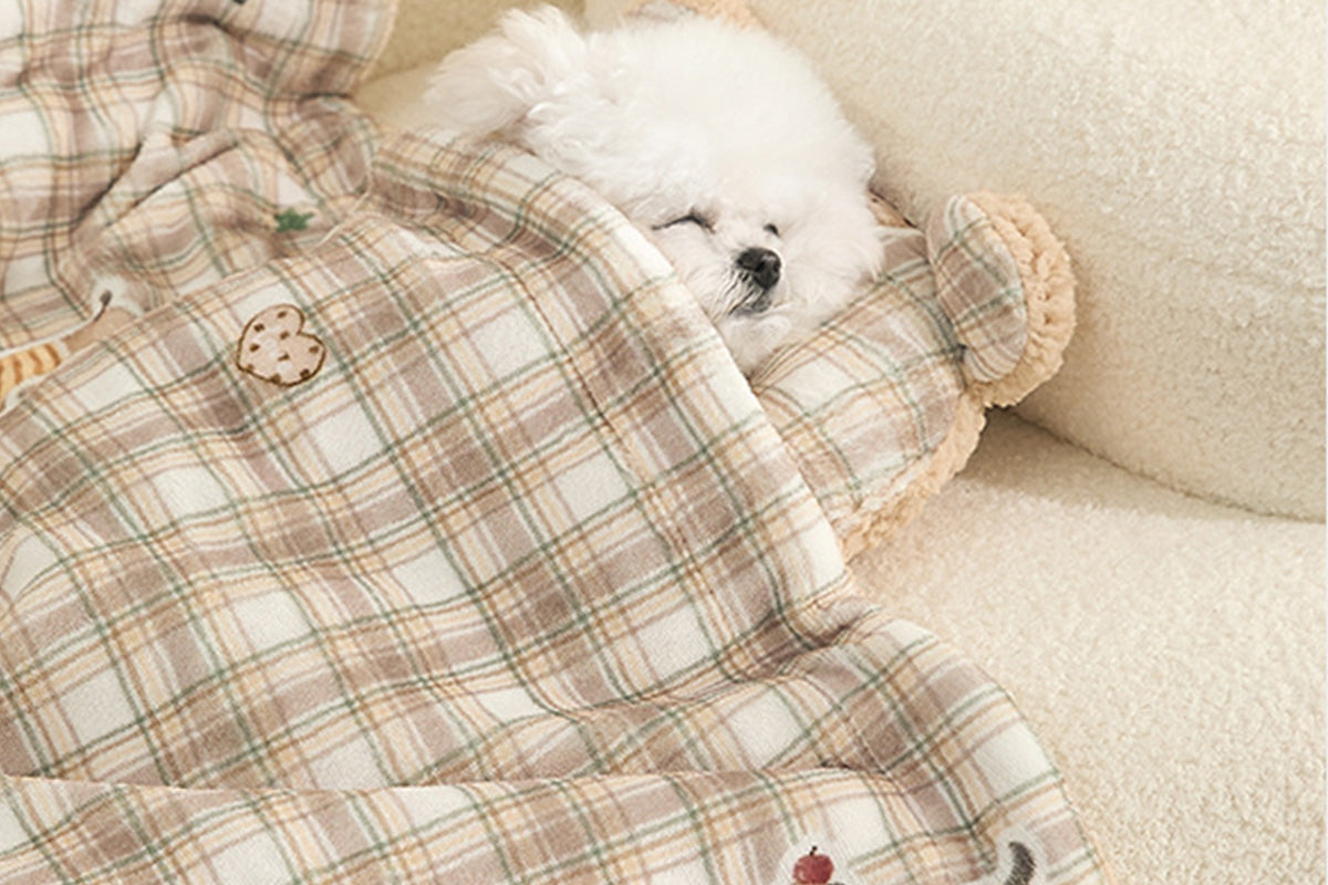 Pet Blanket U-Shaped Pillow Set Sherpa Fleece Warm Pet Throw Blanket Bed Mat for Dog Cat