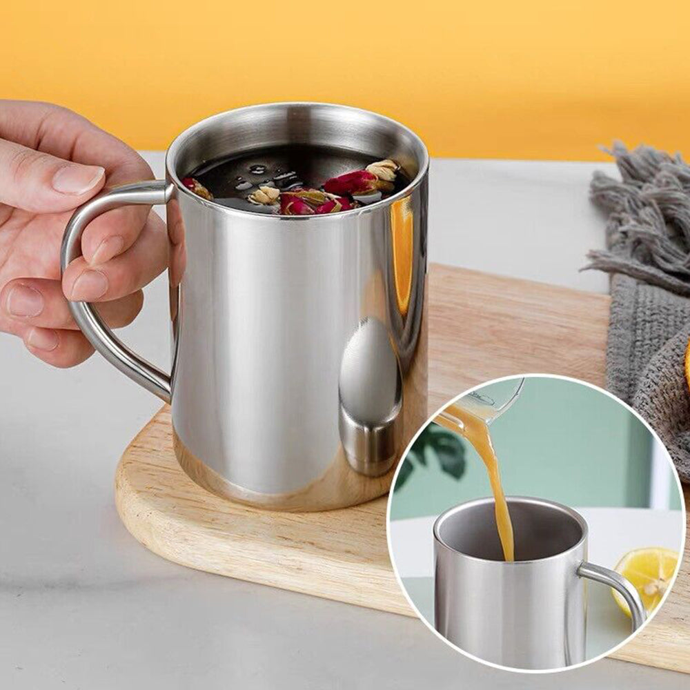 400ml Stainless Steel Double Wall Coffee Mug for Camping and Travel