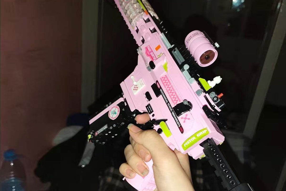 Cool Static Building Block Toy Gun No Shooting Building Blocks Gun Non-Firing Simulation Military Model DIY Assembly Toy