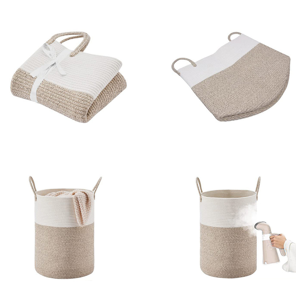 Large Woven Laundry Basket Cotton Rope Hamper for Laundry Toys & Blankets