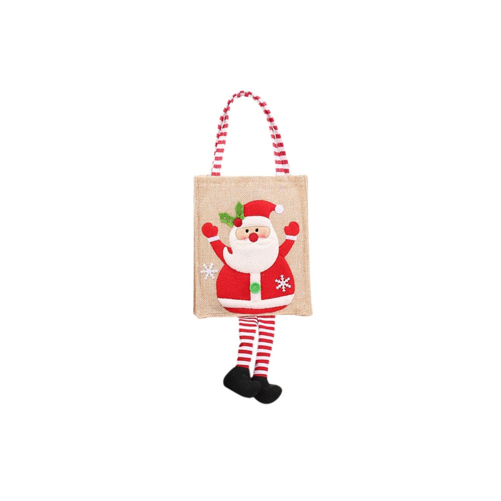 Creative Burlap Christmas-Themed Tote Bag
