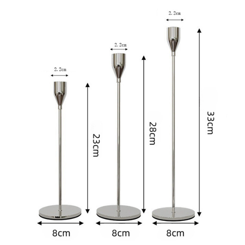 3Pcs Taper Candle Holder Table Decorative Candlestick Holder for Wedding Dinning