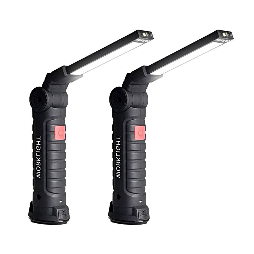 2Pcs LED Rechargeable Work Light with Adhesive Base and 360 Degree Rotation