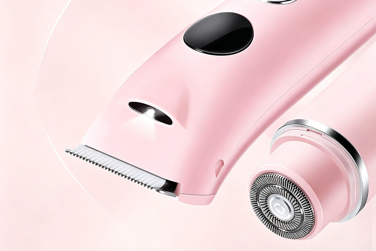 4-in-1 Women's Dual Heads Electric Shaver Cordless Body Hair Trimmer with 4 Heads Hair Removal Kit