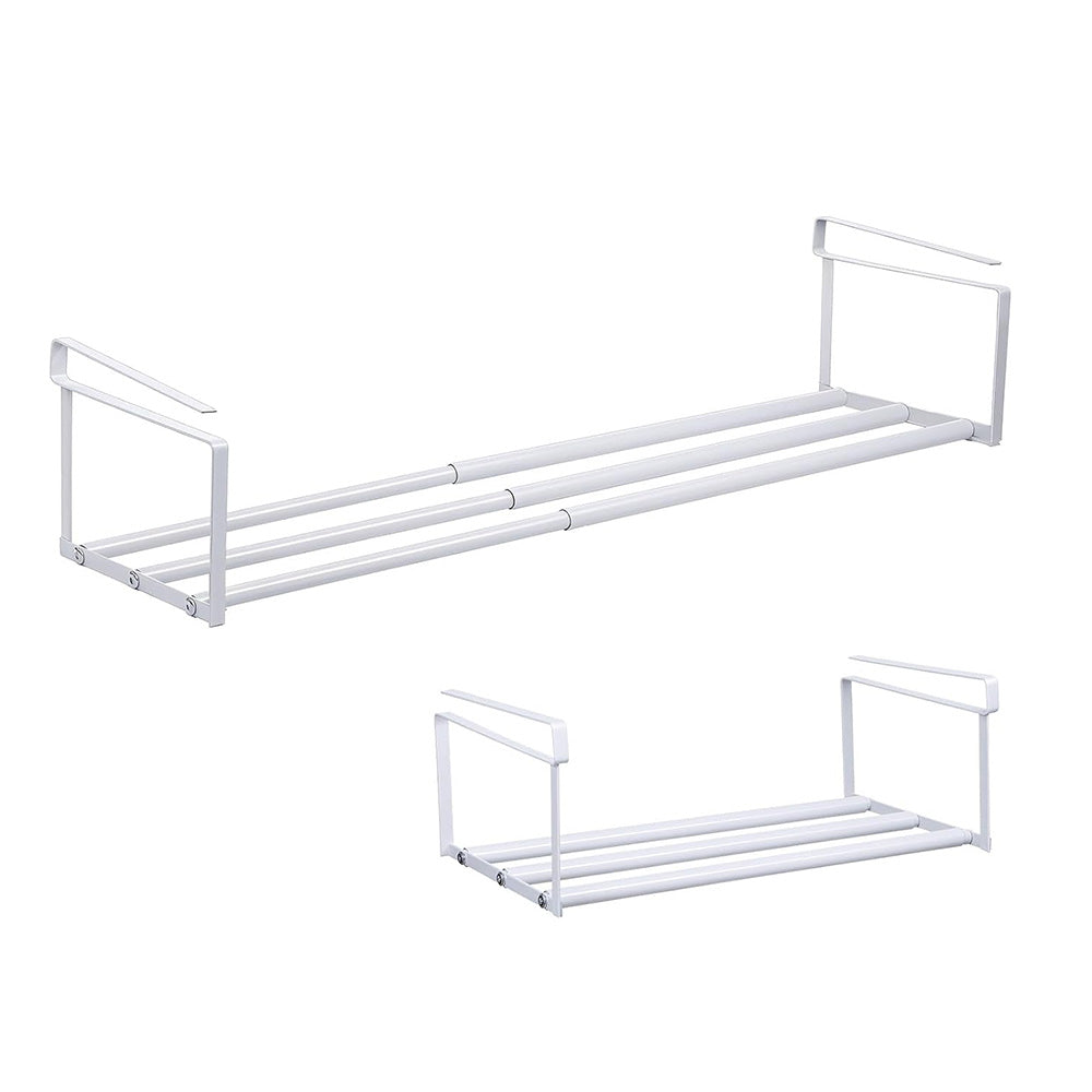 2 Pack Adjustable Shoe Shelf Space Saving Under Cabinet Shoe Rack for Closet White