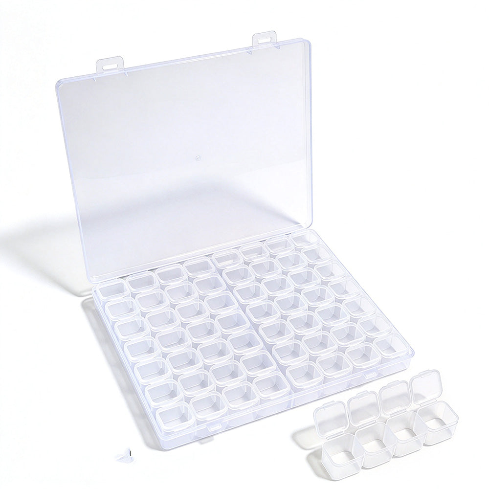 Grid Plastic Jewelry and Bead Storage Organizer Box for Crafts