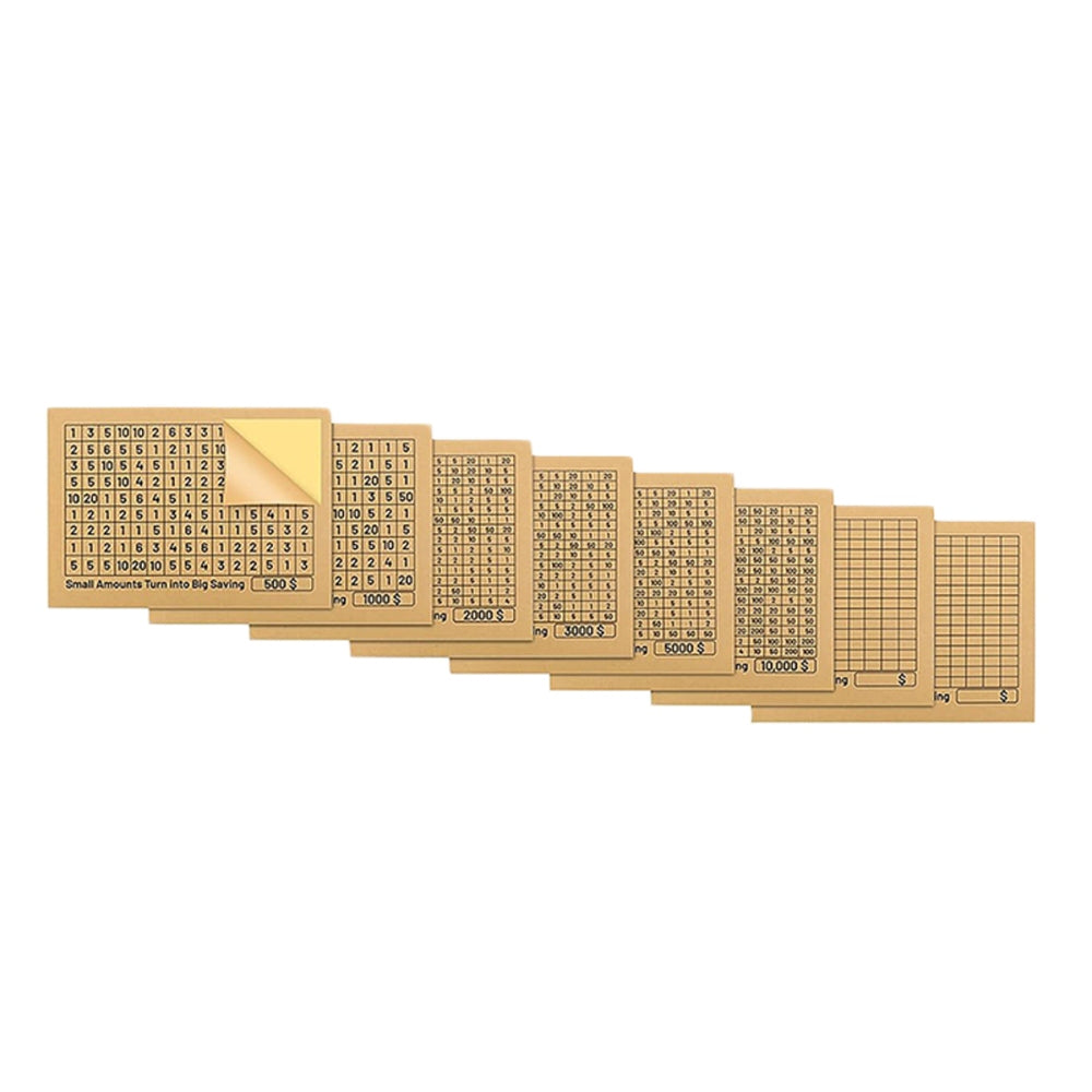 Wooden Money Savings Box Saving Challenge Box with 8 Replaced Amounts Stickers