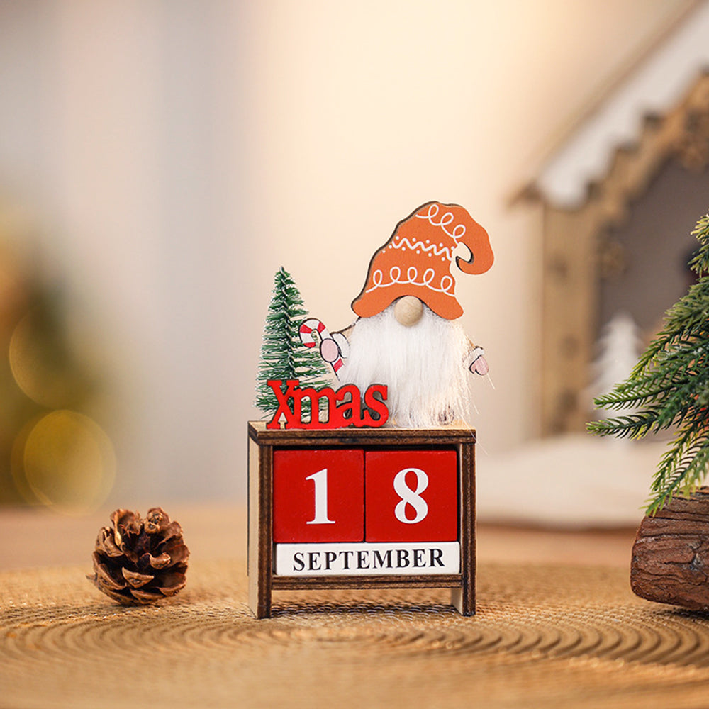 Portable Calendar Ornament Decorative Santa Design Christmas Calendar Ornament