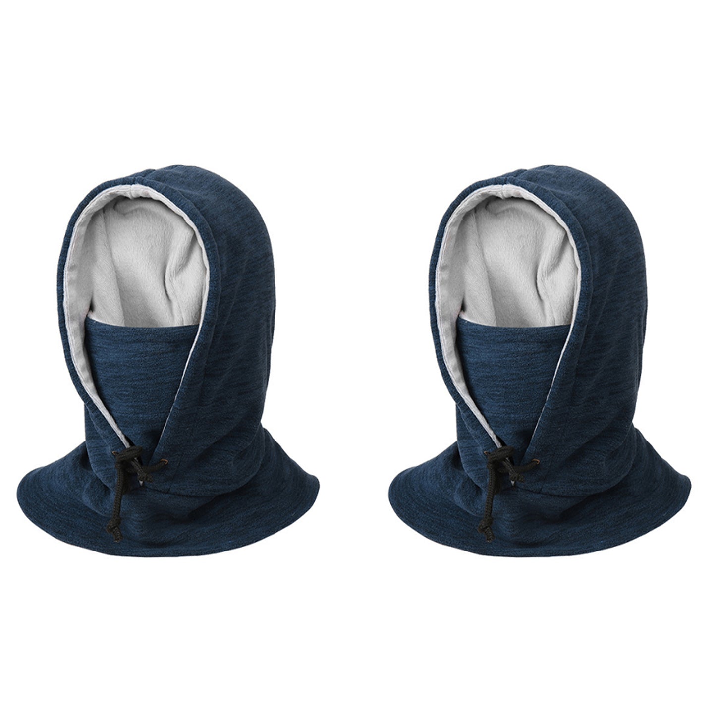 2Pcs Thick Fleece Windproof Hooded Neck Warmer Winter Balaclava for Men