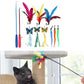 Interactive Cat Toy Set Telescopic Cat Wand with Feather Replacement Pack for Indoor Cat Play