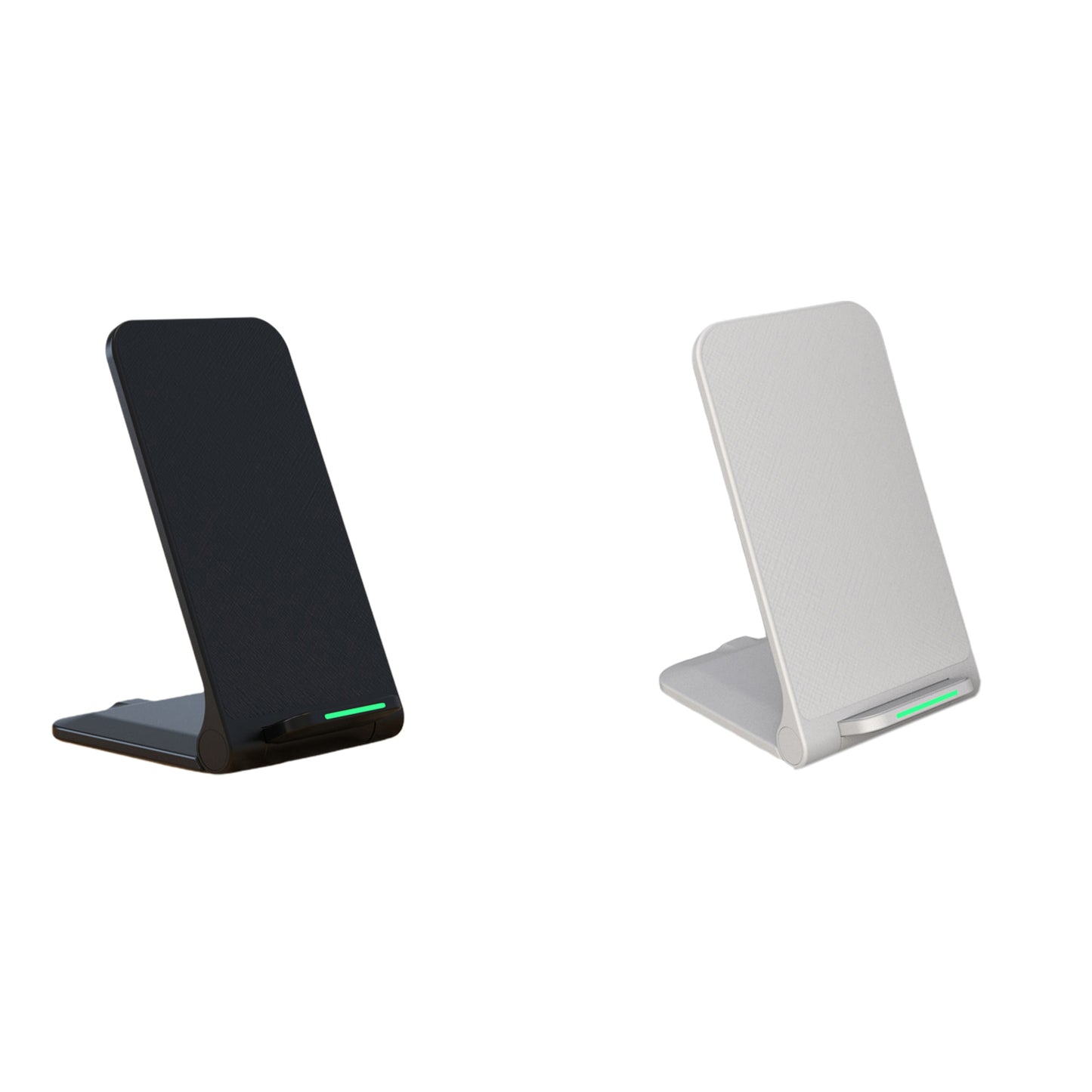 2Pcs Qi Wireless Phone Fast Charging Stand-Black and White