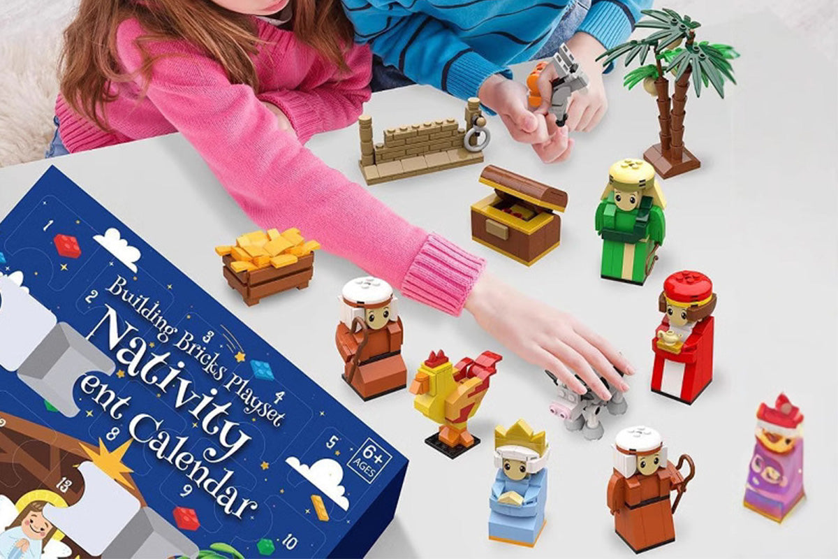 Nativity Advent Calendar 24 Days Building Blocks Kits Christmas Countdown Calendar