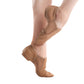 Leather Dance Shoes with Stretch Fabric Slip Resistant Sole Low Heel Women-Brown