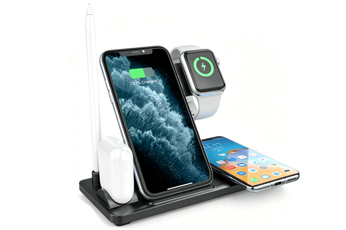 5-in-1 Foldable Wireless Charger Fast Charging Stand for Phone Apple Pen Stylus Apple Watch Apple Earbuds