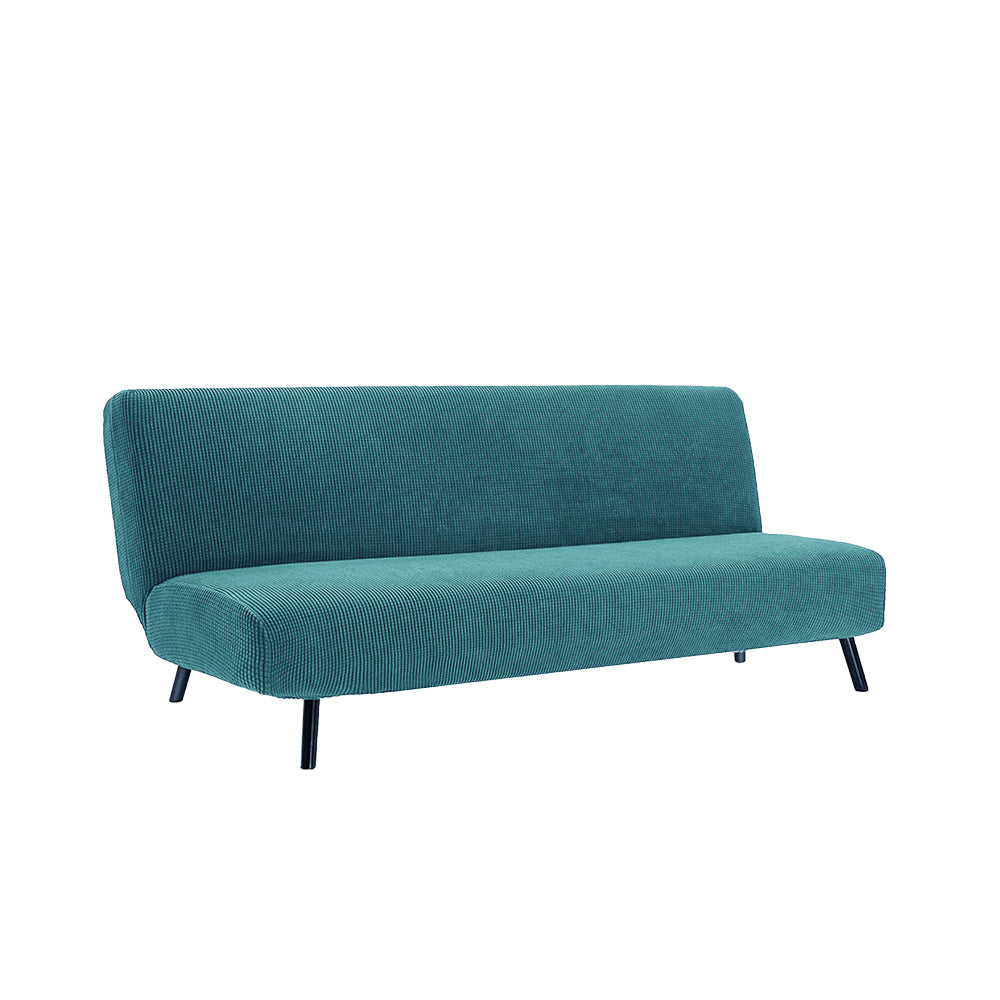 Armless Solid Color Stretch Folding Sofa Bed Cover