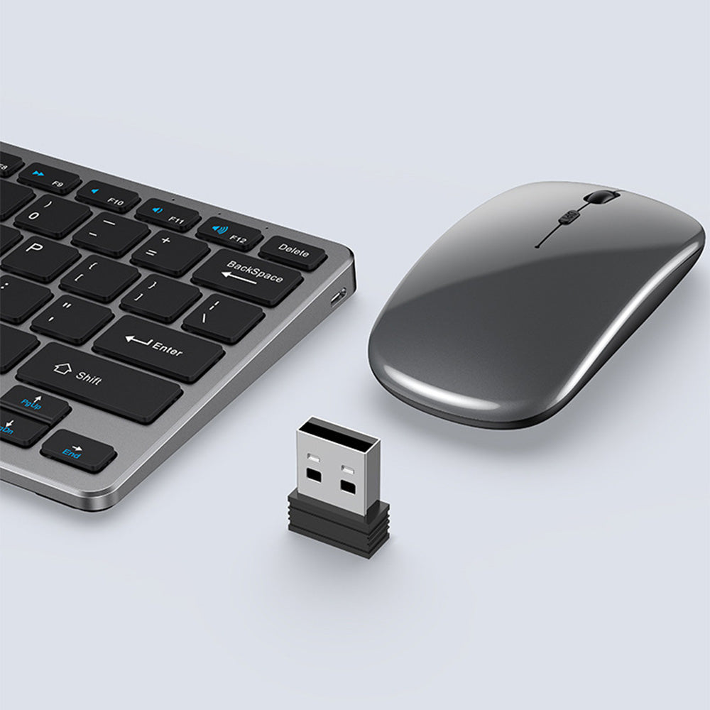 Compact Wireless Keyboard and Mouse Combo Compatible with Windows Mac