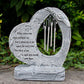 Heart Shaped Pet Memorial Wind Chime Resin Statue Home Decor