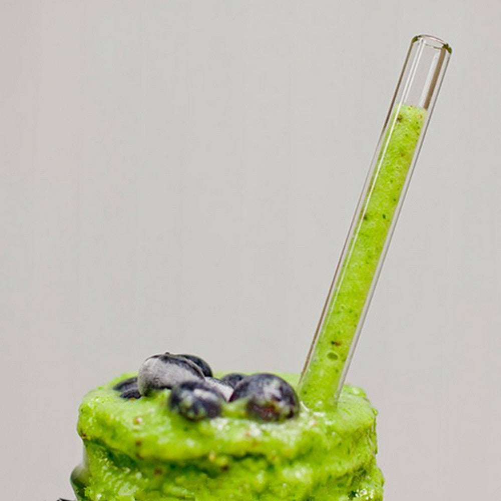 24Pcs Clear Glass Straws with Brushes Set