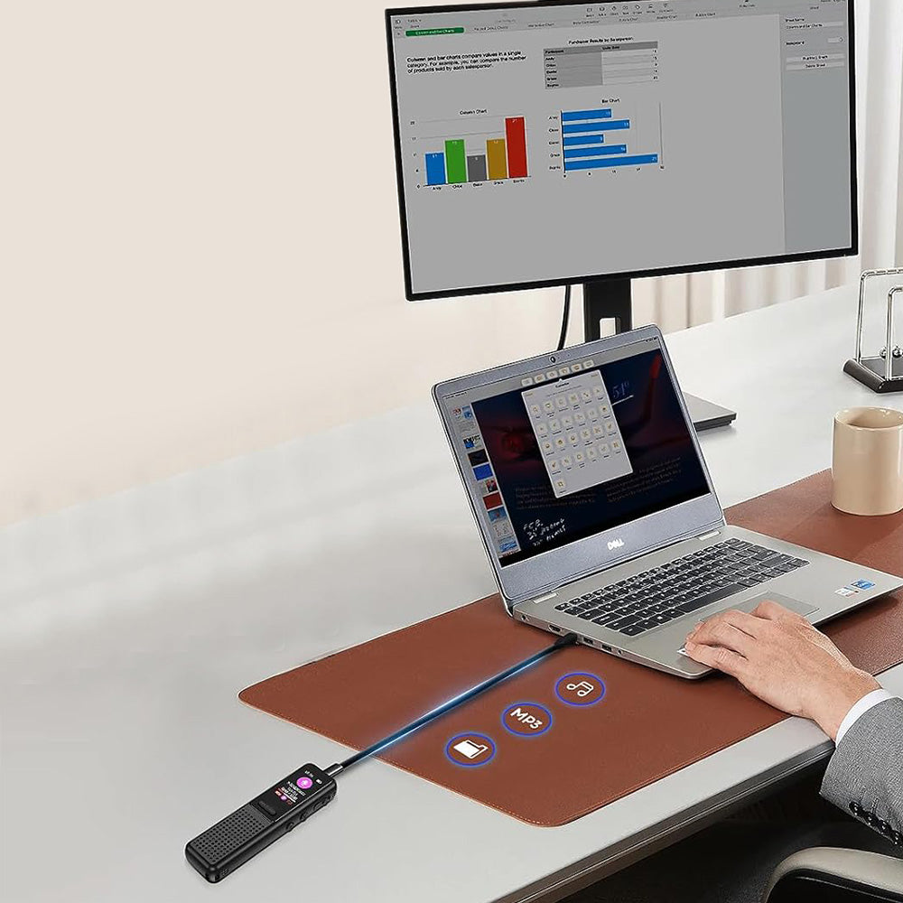 Digital Voice Recorder With Noise Reduction Technology For Meetings Lectures