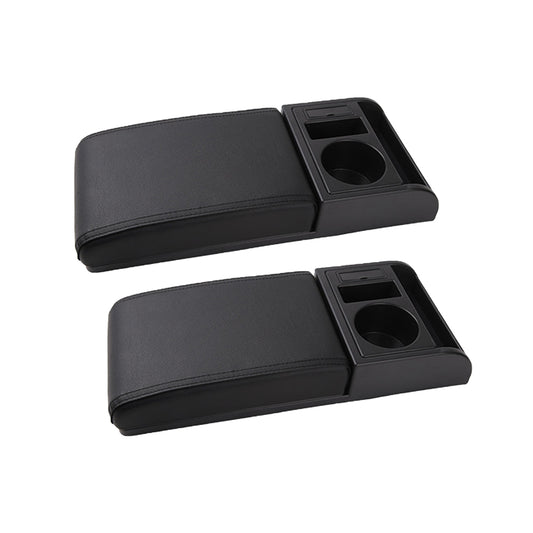 2Pcs Car Auto Center Console Armrest Cushion with Cup Holder Support USB