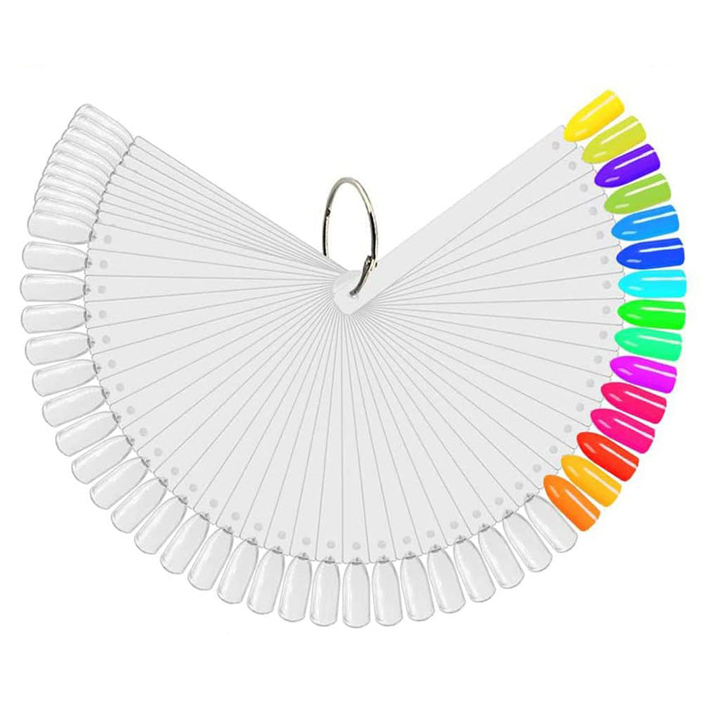 100 PCS Clear Nail Swatch Sticks with Ring Nail Art Swatch Set for Polish Display