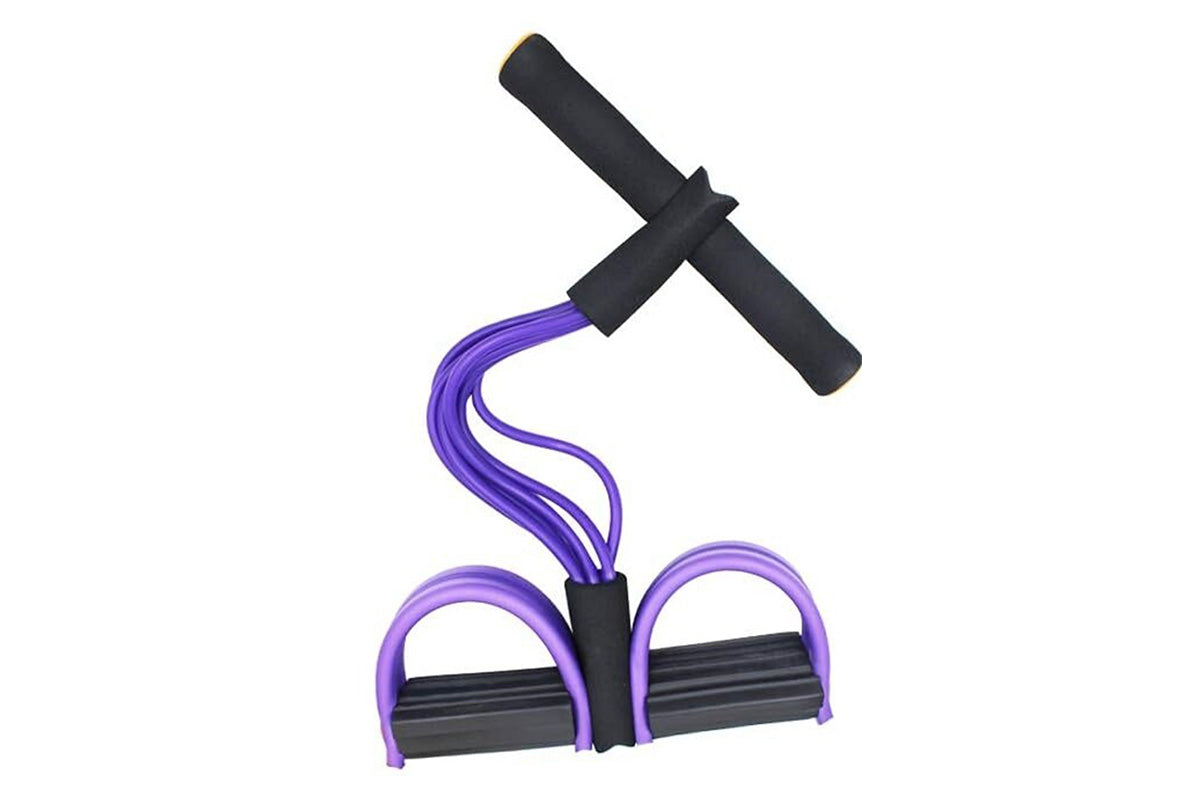 6 Tube Foot Pedal Resistance Band Body Stretch Pull Rope Fitness Exercise Rope