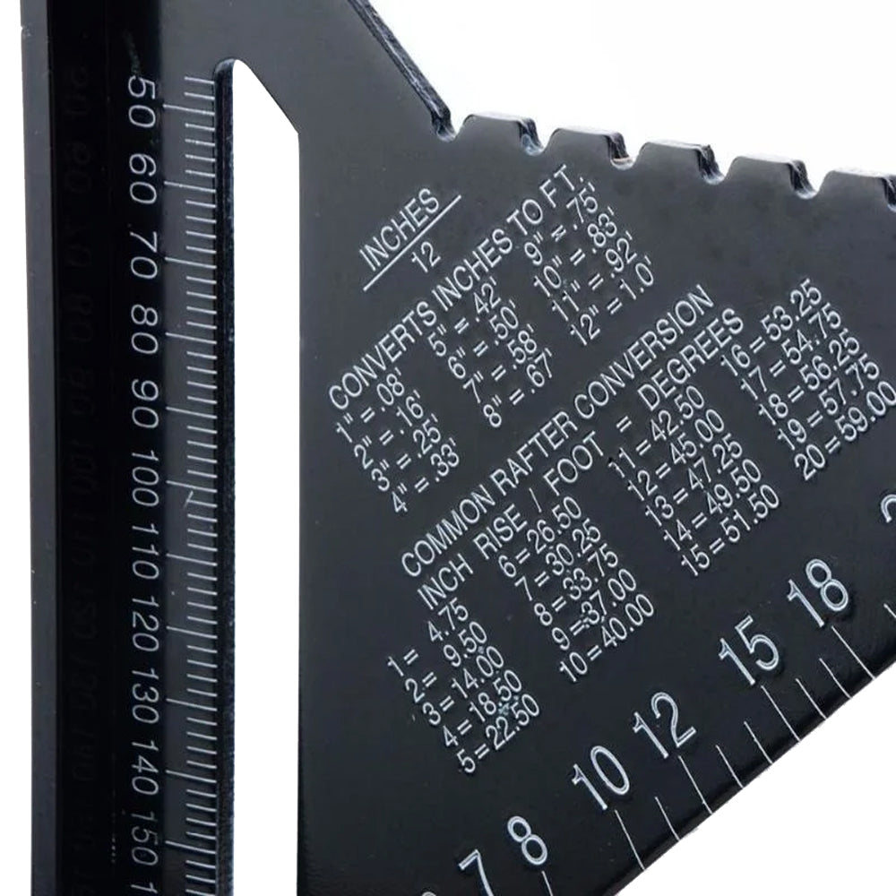 7/12 inch Metric Aluminium Alloy Square Protractor Triangle Ruler Measuring Tool