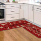 2Pcs Christmas Kitchen Rugs Merry Christmas Print Mats Home Kitchen Decor