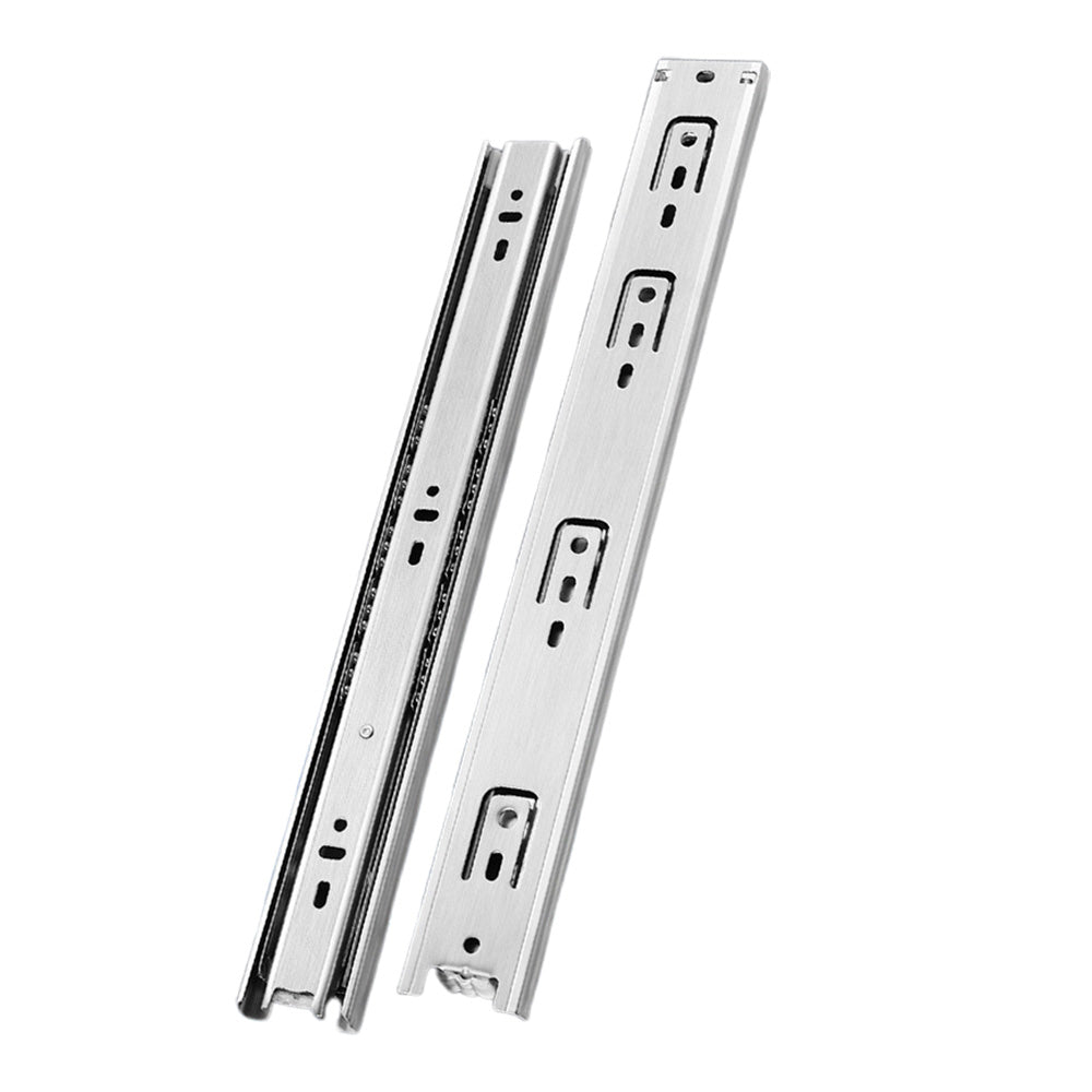 2 Pcs Stainless Steel 3-Section Full-Extension Ball-Bearing Drawer Slides