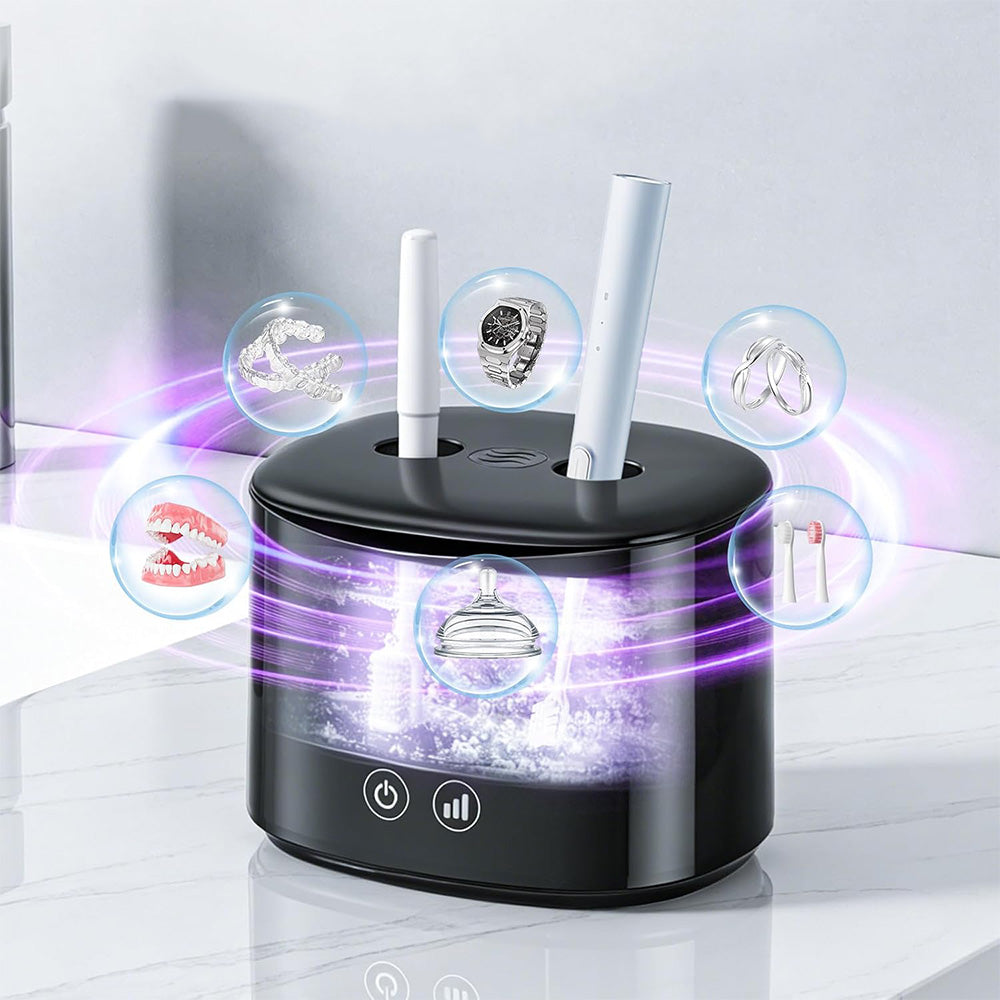 55kHz 350ml Rechargeable Ultrasonic Cleaner with Blue Light 3 Modes