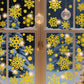 Christmas Window Clings Snowflakes Static Stickers Gold Silver for Holiday Decorations