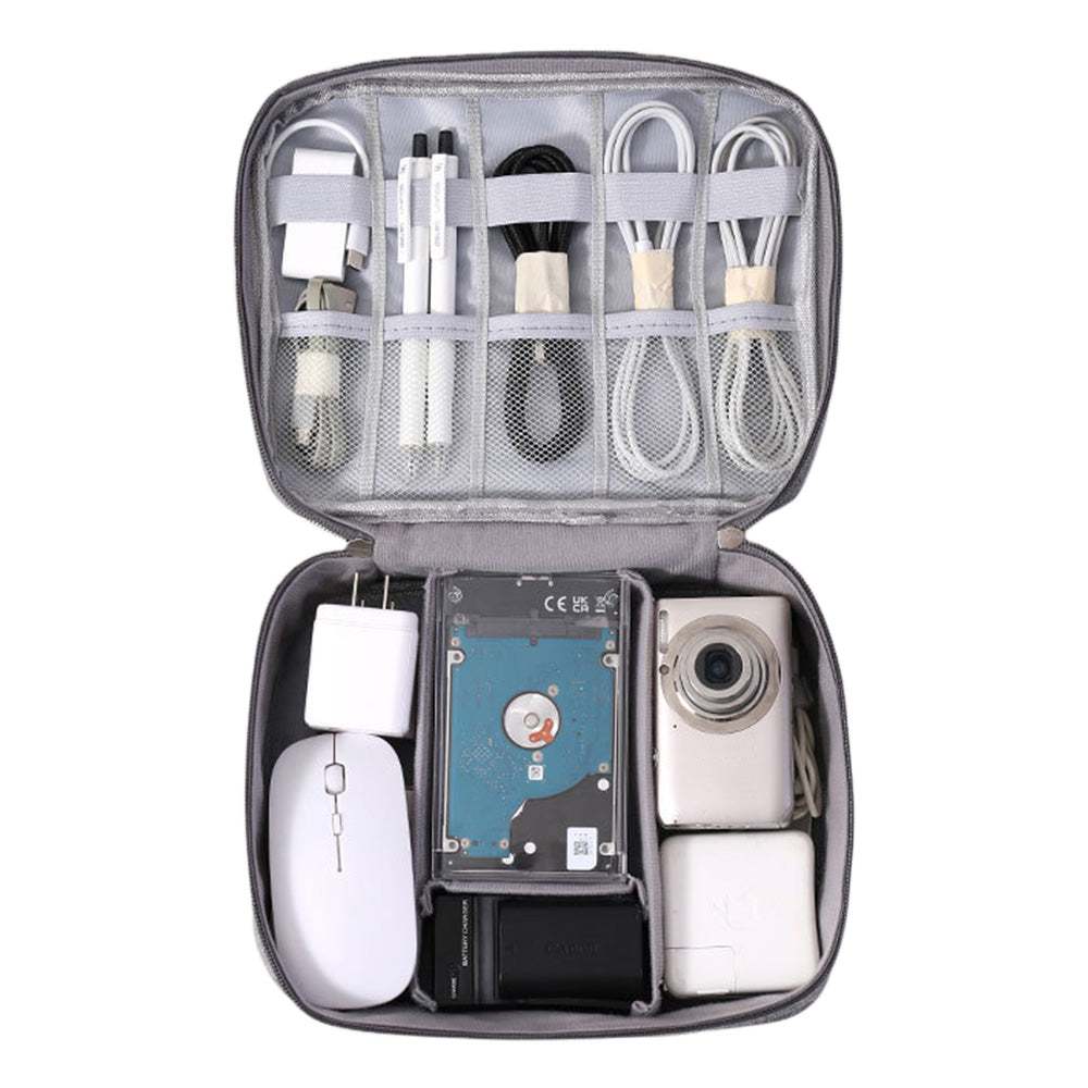 Large Digital Electronics Travel Organizer Bag with Adjustable Dividers