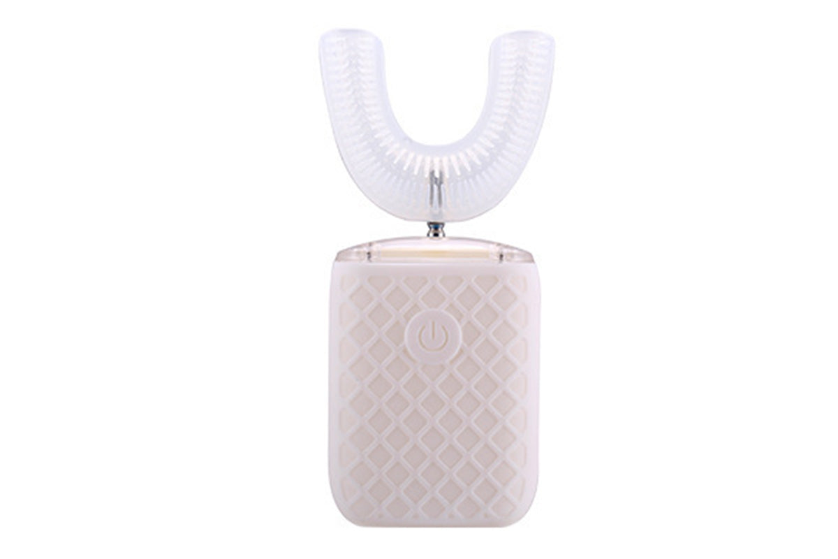 U-Shaped Automatic Electric Toothbrush with Sanitizing Cup-White