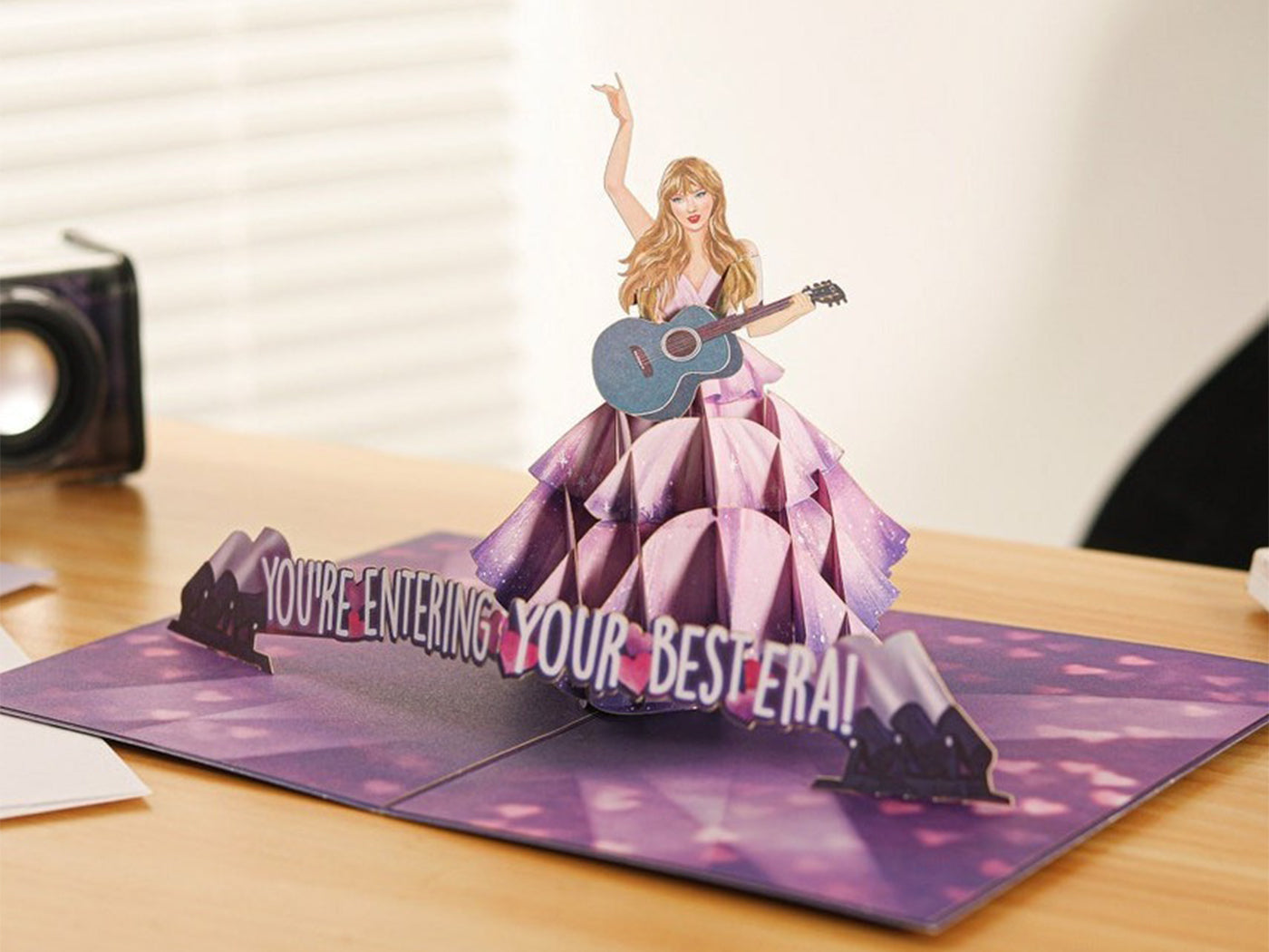 Taylor Swift Inspired Foldable 3D Birthday Greeting Card with Envelope Blank Card