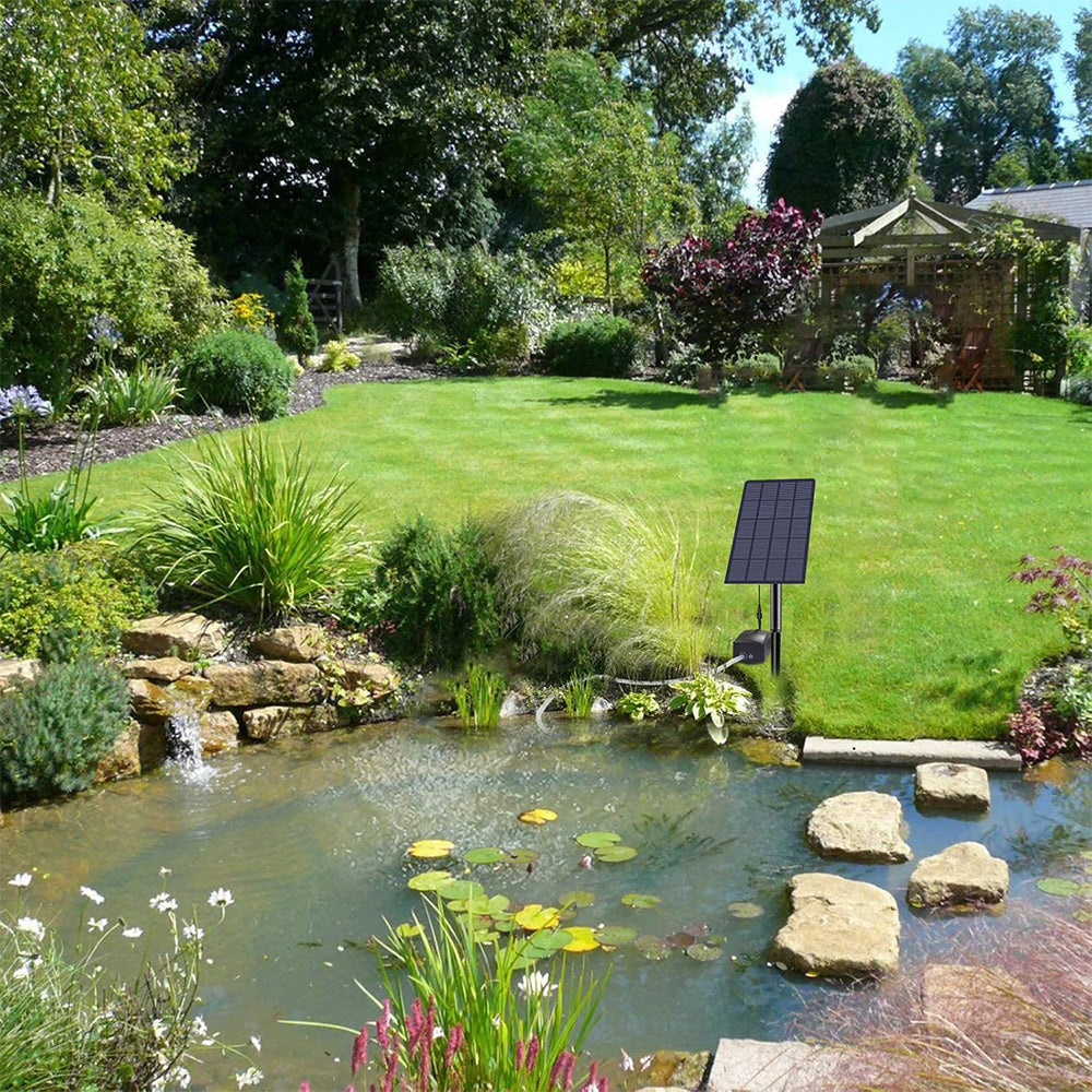 Solar Powered Oxygen Aerator Pump with Air Stone and Ground Stake for Pond Pool and Aquarium