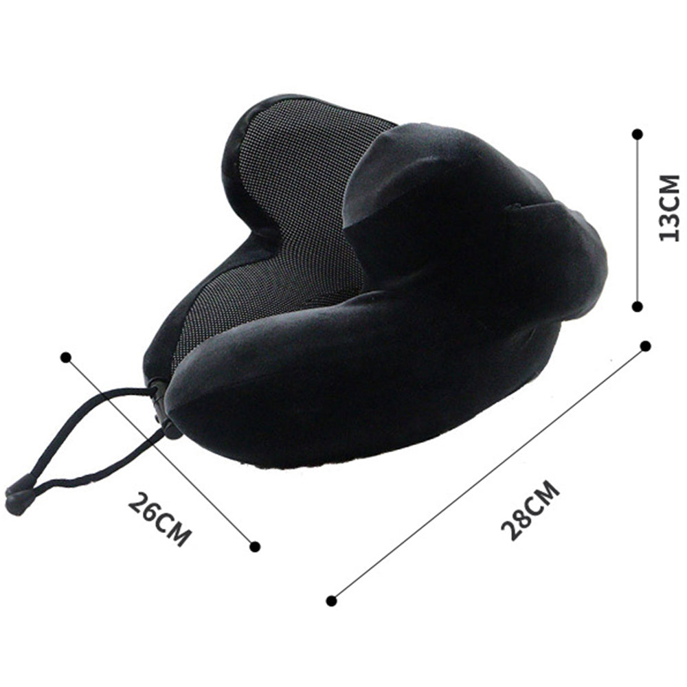 Travel U-Shape Memory Foam Neck Pillow with Noise Reduction Earmuffs Blackout Hat