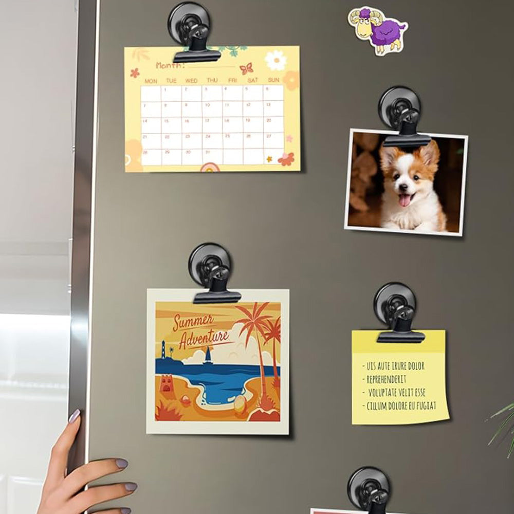 12 Pack Metal Fridge Clips for Photo Plan Refrigerator Clips for Home School Office