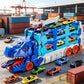 Foldable Dinosaur Truck with Dual Tracks and 6 Small Cars for Home Outdoors