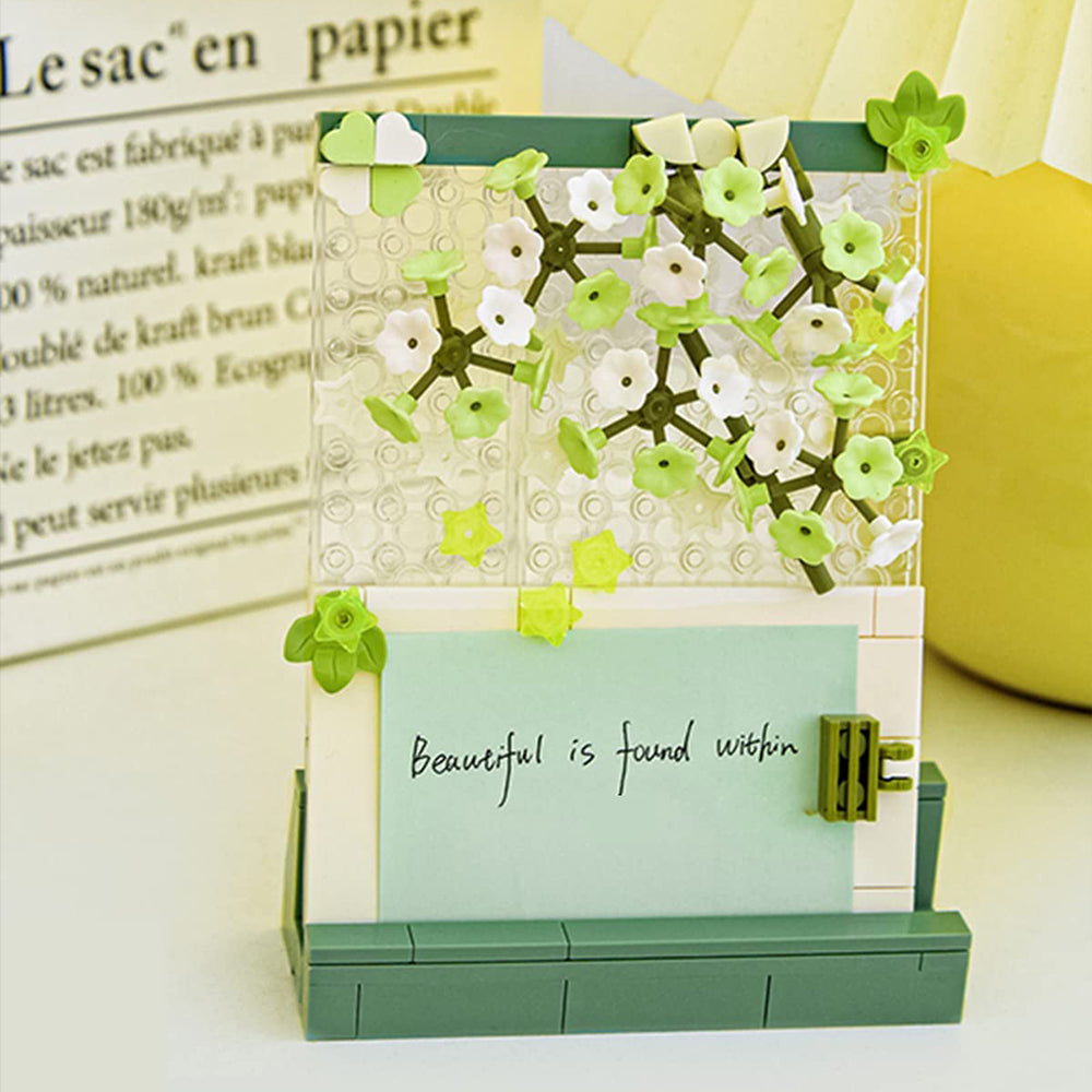 Artificial Flower Blocks Kids Building Toys Flowers Sticky Note Clip Folder